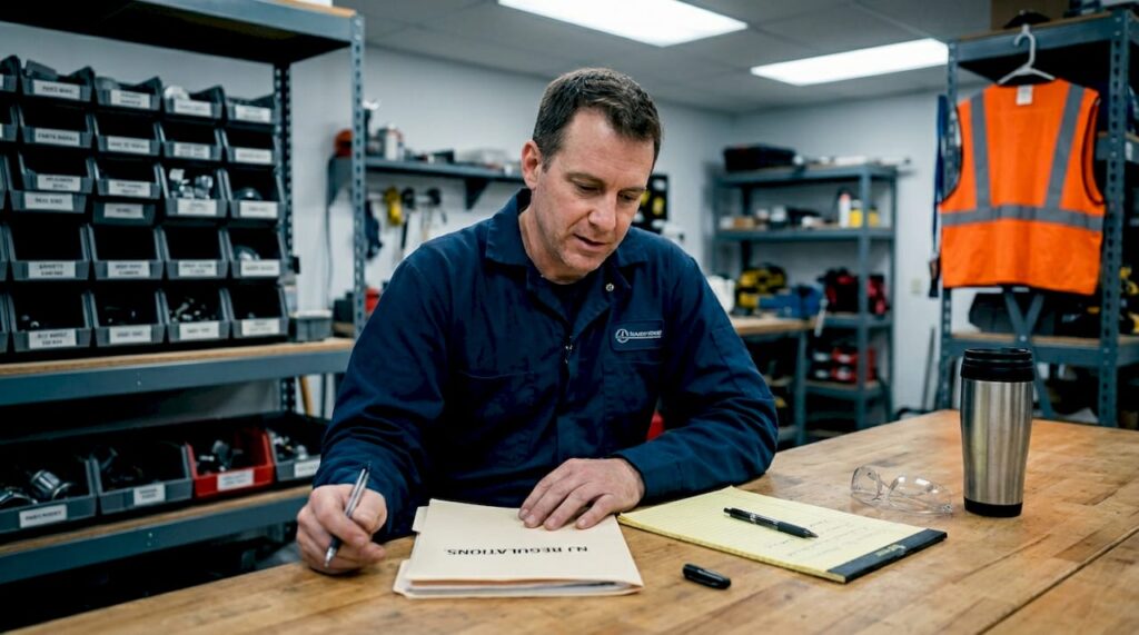 Plumber reviewing New Jersey backflow regulations