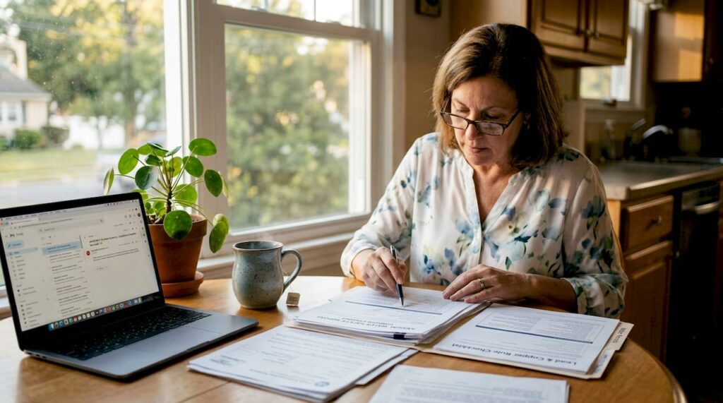 Property owner reviewing NJ compliance paperwork