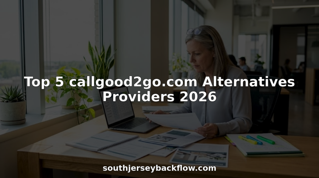 Property manager comparing service providers at desk