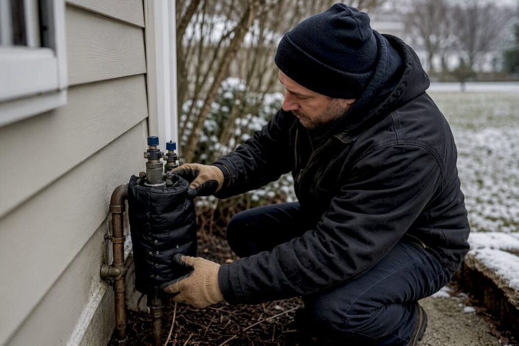 Hands insulating outdoor backflow preventer