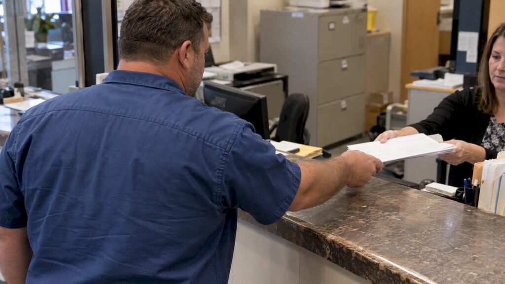 Contractor files a backflow replacement permit